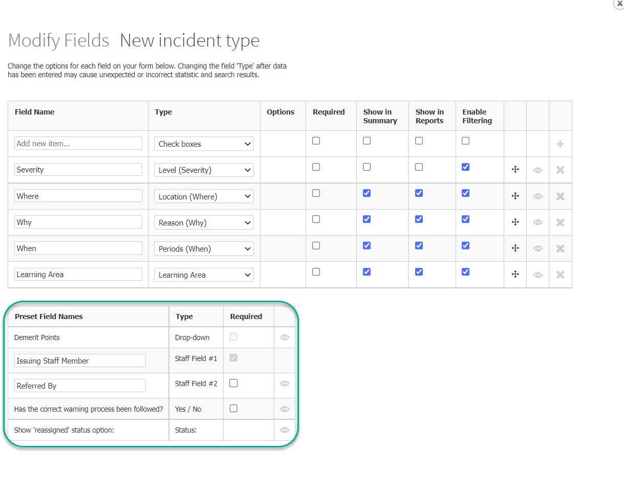 Incidents & Actions Create custom incident and action types